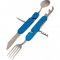Многофункциональный походный нож (ложка,вилка,нож) 6-в-1, синий купить в Нальчике