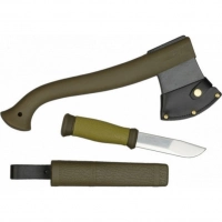 Набор Morakniv Outdoor Kit MG, нож Morakniv 2000 сталь Sandvik 12C27, цвет зеленый + топор купить в Нальчике