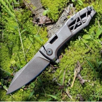 Нож складной KERSHAW 3475 Les George Design Boilermaker, сталь 8Cr13MoV, рукоять нержавеющая сталь, коричневый купить в Нальчике