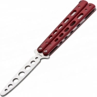 Тренировочный нож-бабочка (балисонг) Balisong Trainer, Boker Plus 01BO712, клинок из нержавеющей стали Zero-ground Plain (без заточки), рукоять стеклотекстолит G10, красный купить в Нальчике