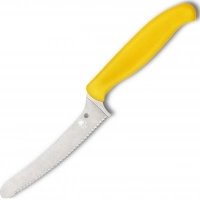 Универсальный кухонный нож Spyderco Z-Cut Serrated Offset Kitchen, сталь CTS™ — BD1 Alloy, рукоять желтый полипропилен купить в Нальчике